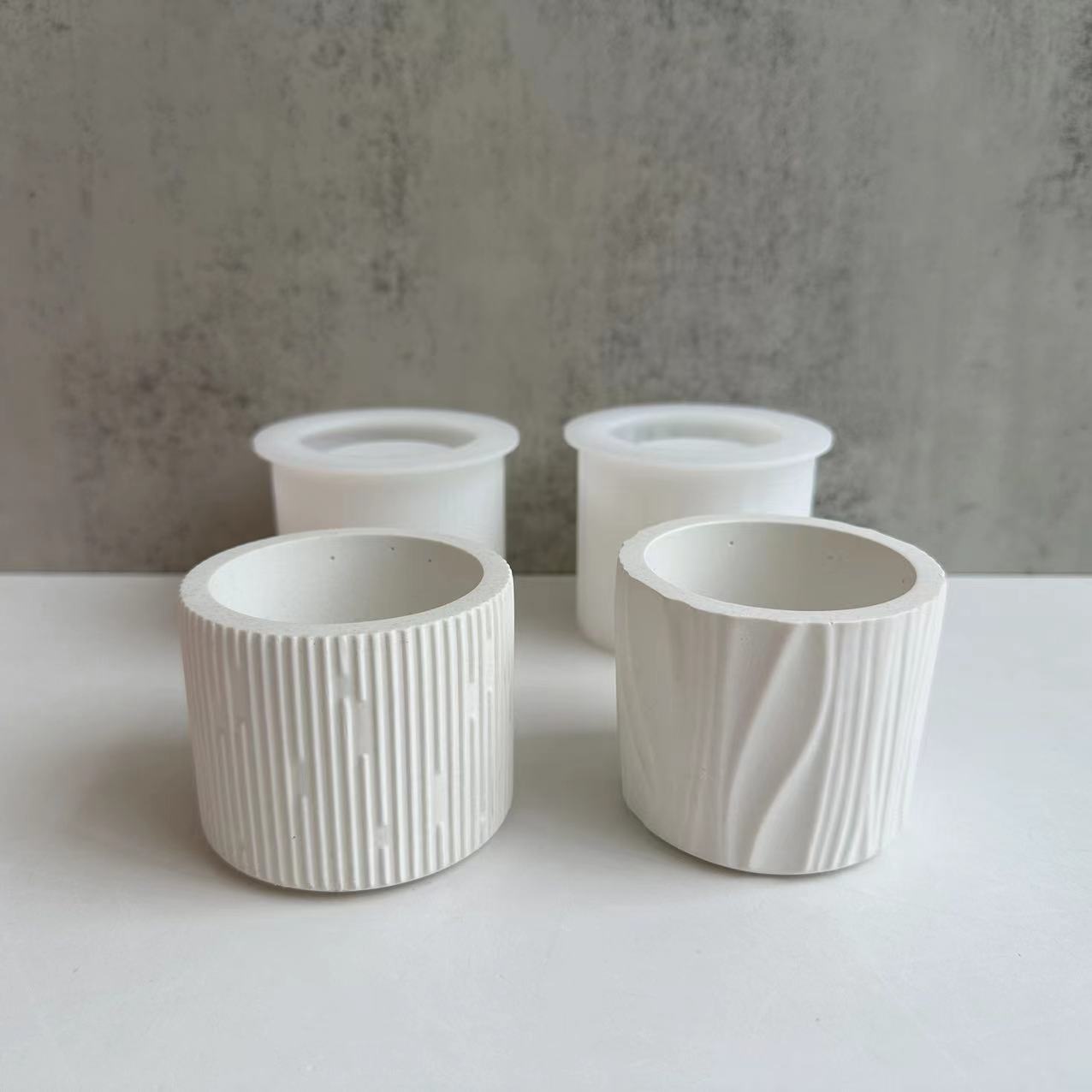 Ceramic Candle Vessel - Gips gefütterte Kerze Tasse Silikonform DIY