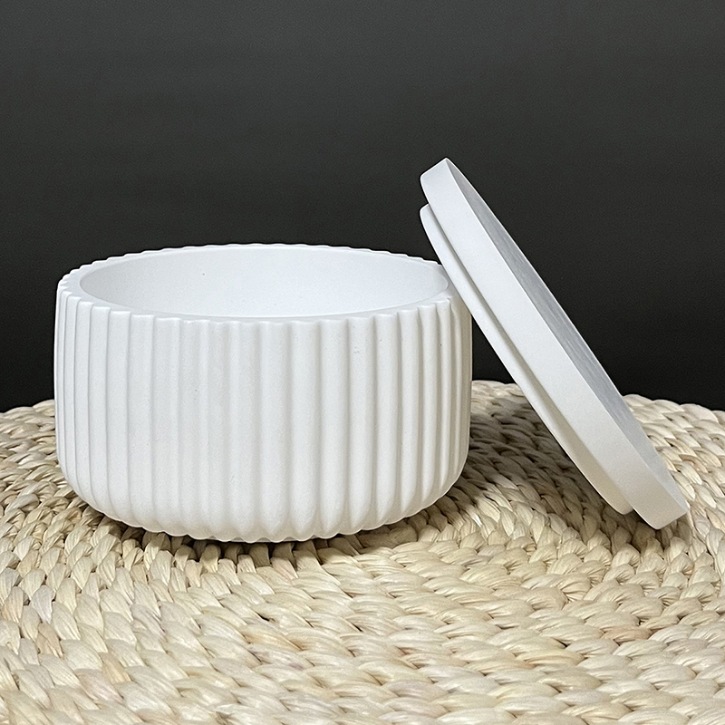 Ceramic Candle Vessel - DIY Gestreifte Aufbewahrungsbox Silikonform Mit Deckel