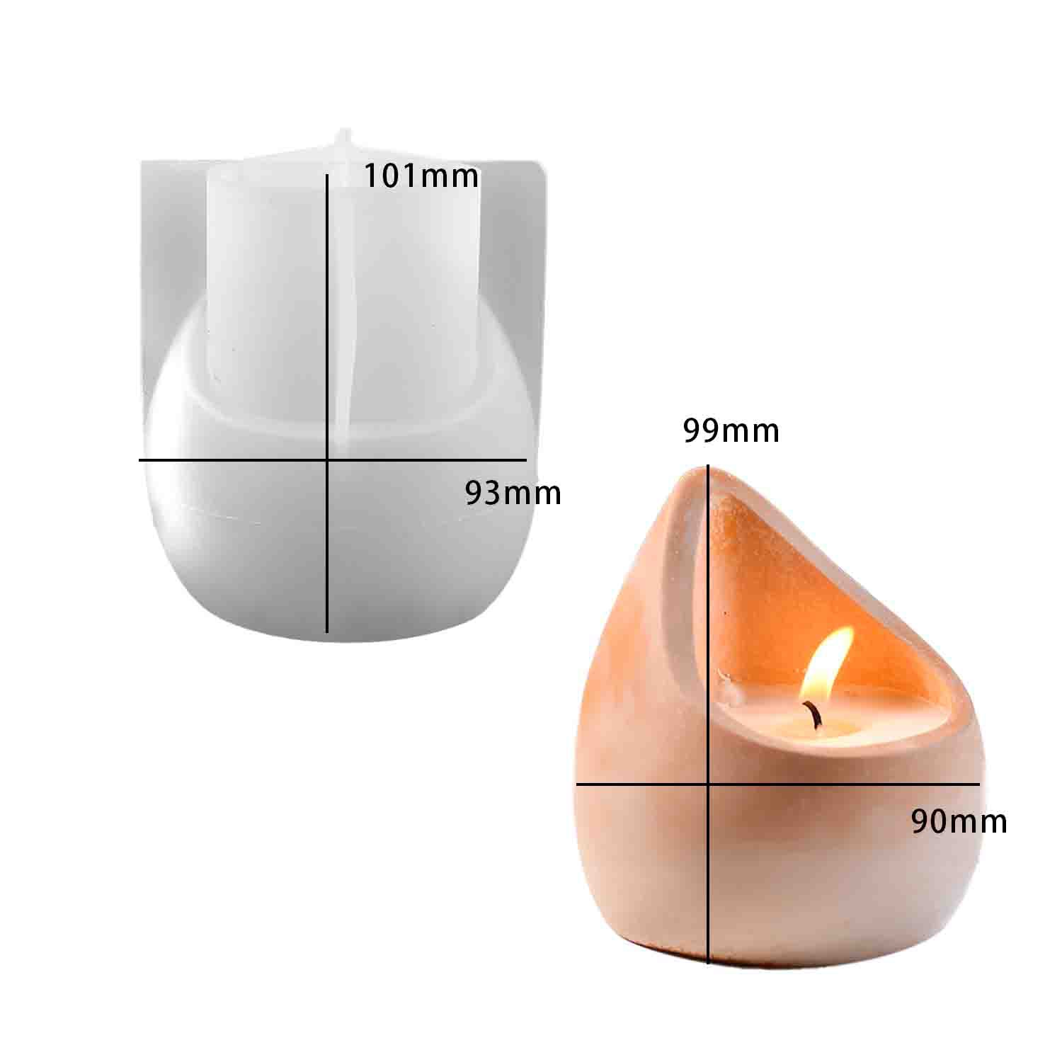 Ceramic Candle Vessel - DIY Epoxidharz-Gießform Wassertropfen-Aroma-Kerzenbecher Silikonform Gips-Kerzen-Aufbewahrungsbox