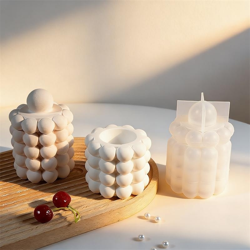 Runde Blasenform Gips-Aufbewah – Ceramic Candle Vessel Bewertung und Preis