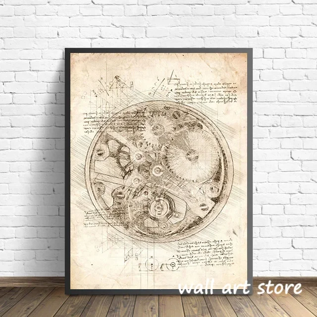 Vintage Uhr Skizze Poster Gang – Interior Design Studio Bewertung und Preis