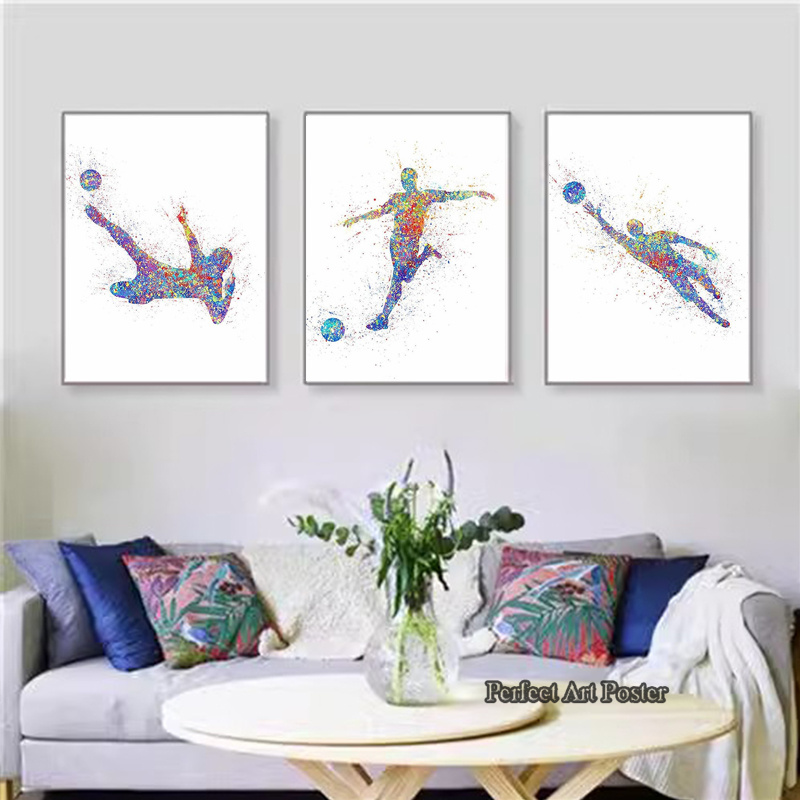Aquarell Fußball Mann spielt F – Interior Design Studio Bewertung und Preis