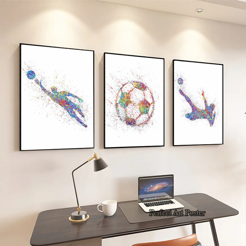 Aquarell Fußball Mann spielt F – Interior Design Studio Bewertung und Preis
