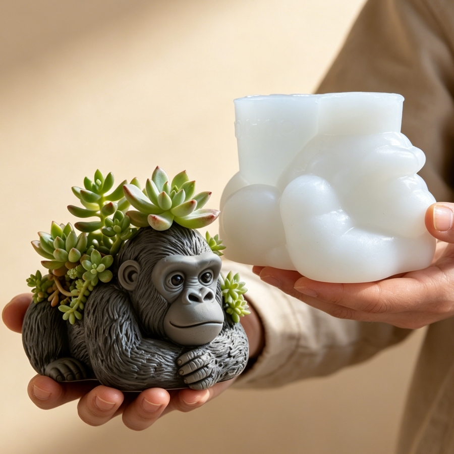 Liegende Gorilla-Form Sukkulen – Ceramic Candle Vessel Bewertung und Preis