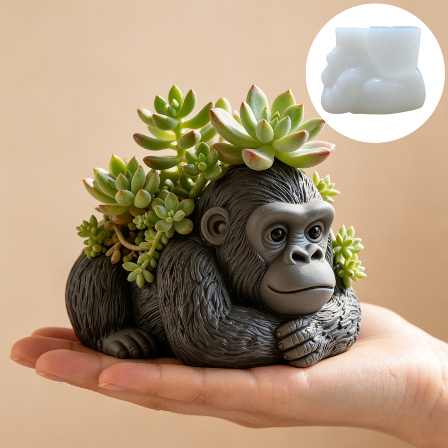 Liegende Gorilla-Form Sukkulen – Ceramic Candle Vessel Bewertung und Preis